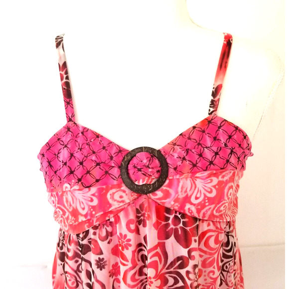 iZ Amy Byer, Girl Floral ruffle dress, coconut shell Buckle front - Size 12 - Picture 4 of 7